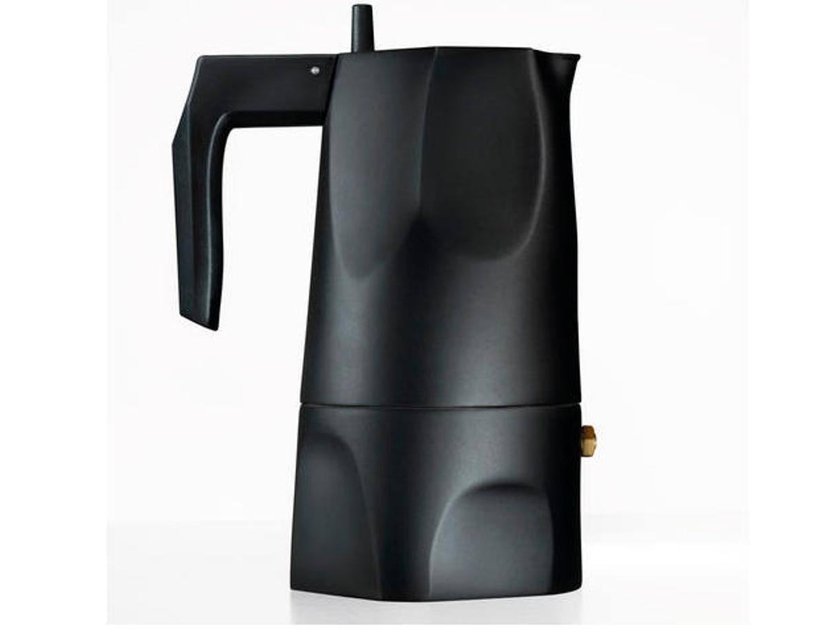 Cafetera Ossidiana, de aluminio fundido. Mario Trimarchi. Alessi