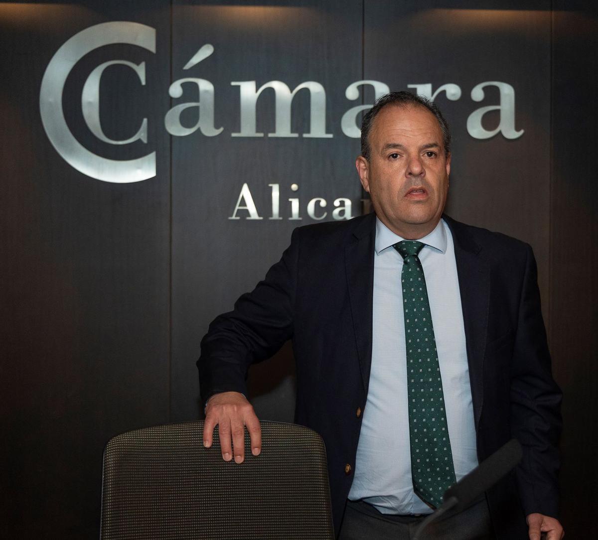 Carlos Baño, en una reciente presentación en la Cámara de Alicante.