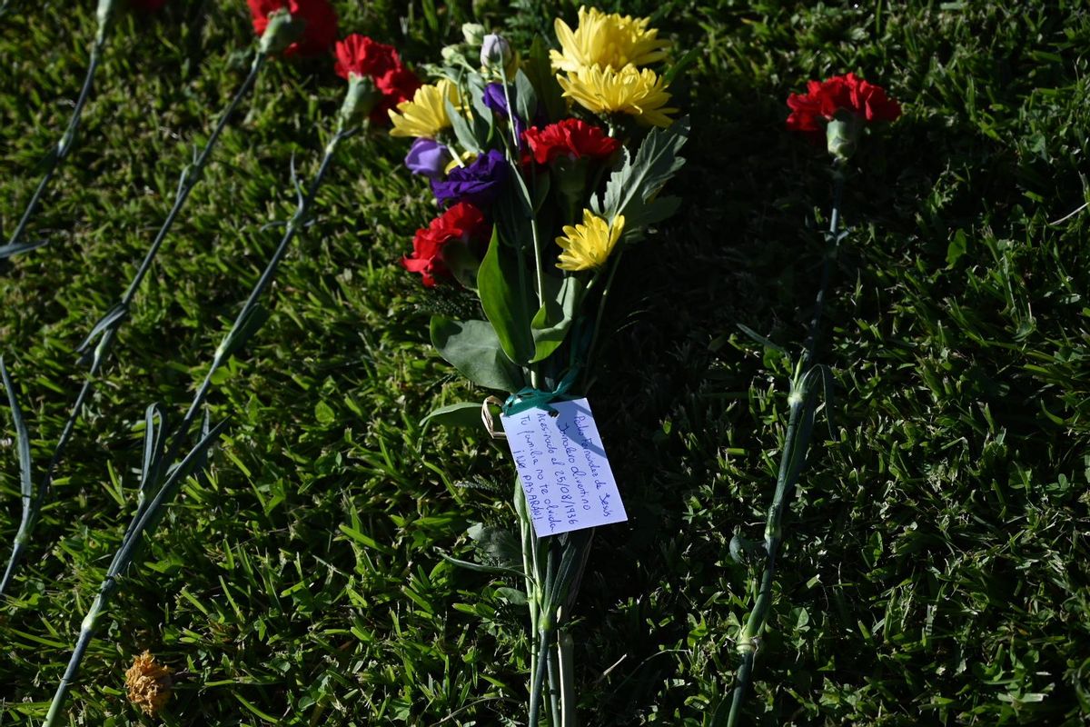 Flores en las que se podía leer una nota.