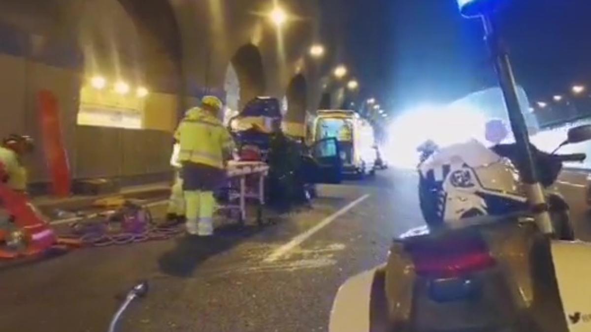 Accidente en el túnel de La Ballena de Las Palmas de Gran Canaria