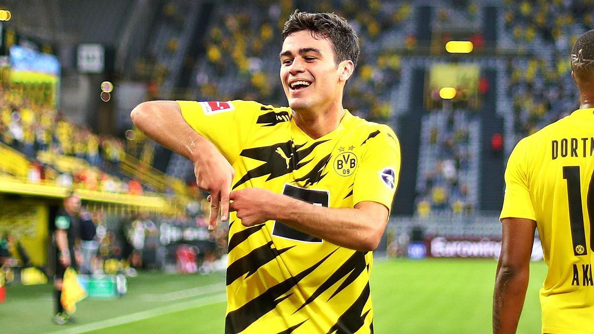 Gio Reyna, hijo de Claudio Reyna, celebra un gol con el Borussia Dortmund. |  // @INTCHAMPIONSCUP