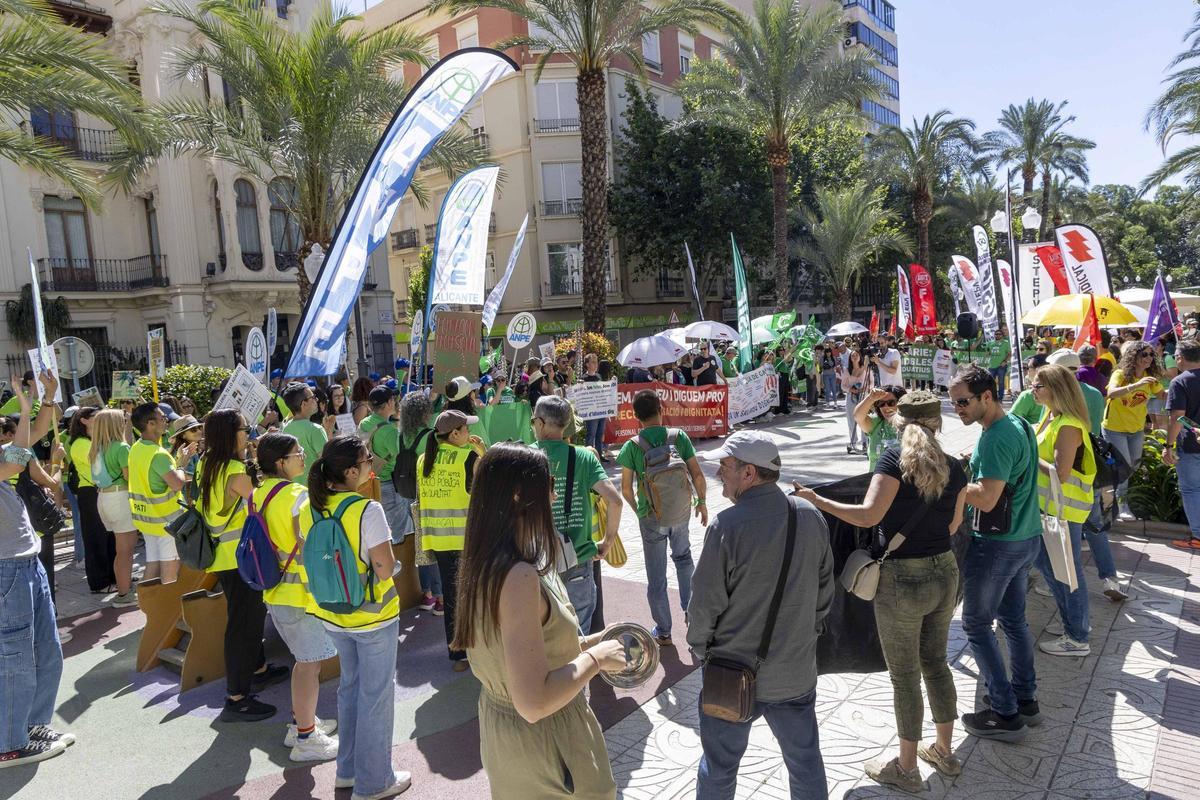 Noveno día de huelga de profesores: la lucha docente sigue viva en Alicante Noveno día de huelga de profesores: la lucha docente sigue viva en Alicante