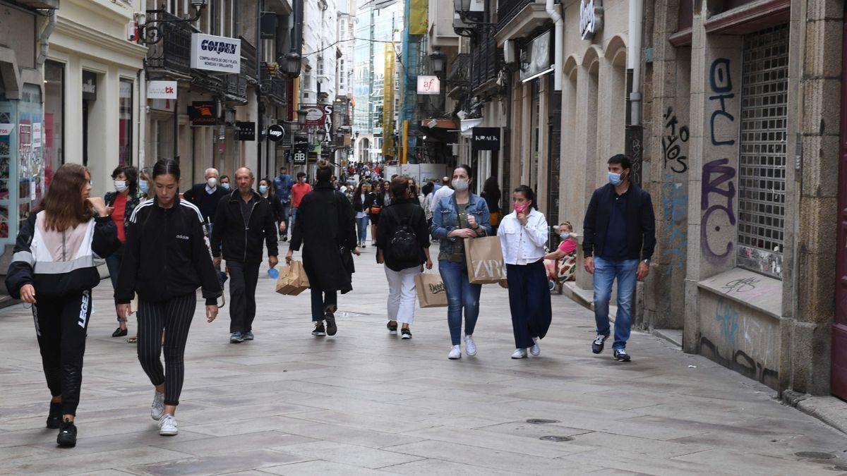 Calle Real de A Coruña, una de las vías tradicionales de comercio en la ciudad.