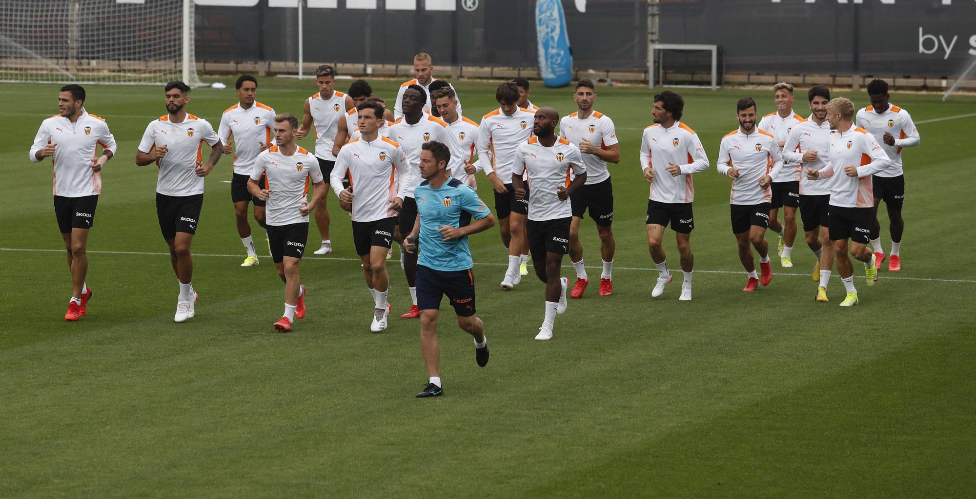 Entrenamiento del Valencia antes del encuentro frente al Mallorca