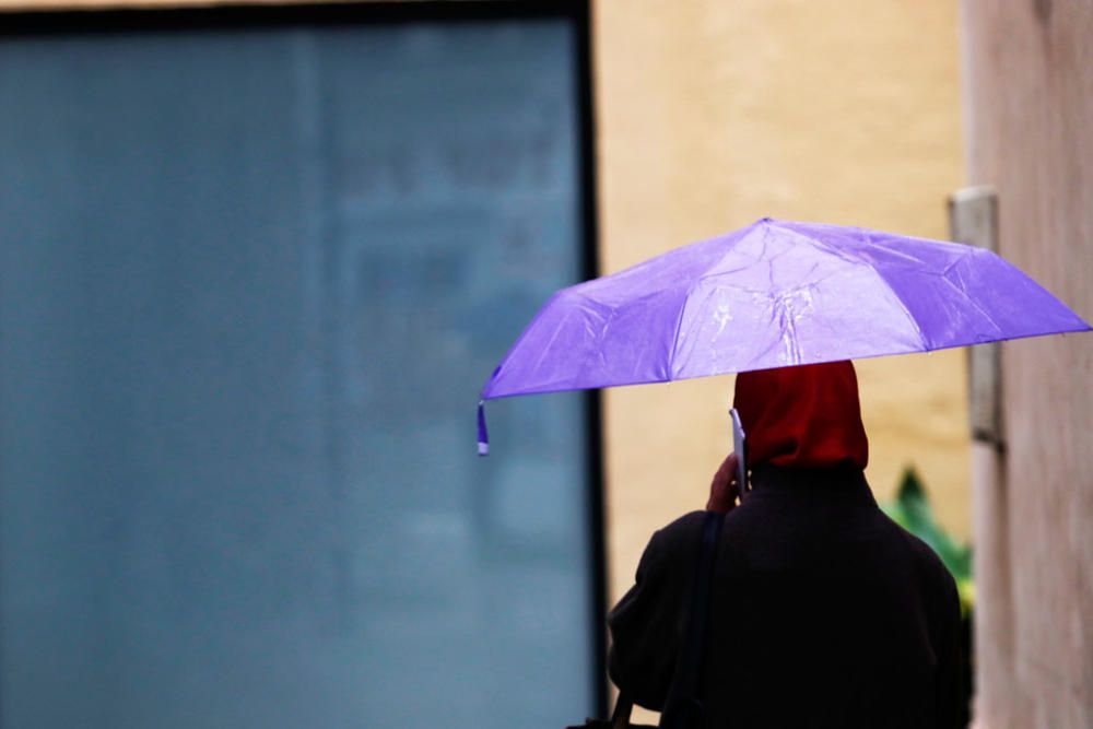 Lluvia y viento en Málaga