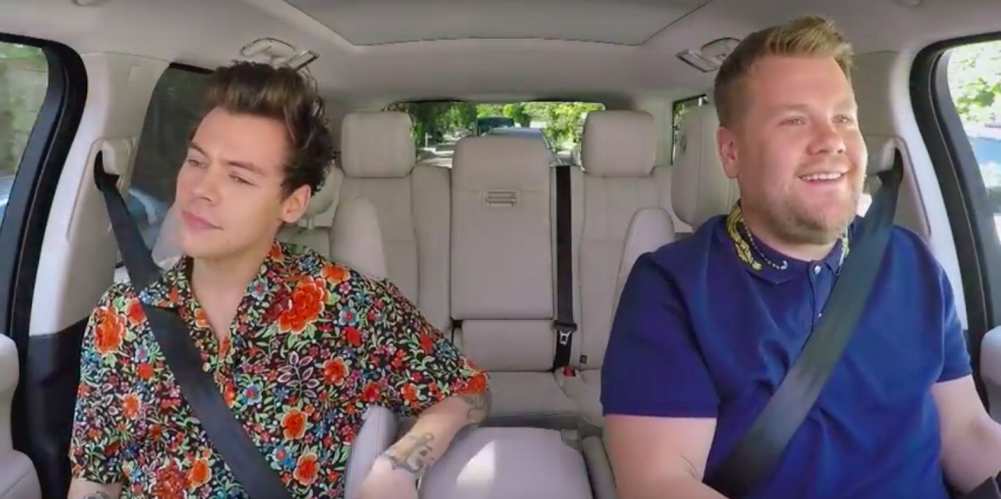 Harry Styles y James Corden en el Carpool Karaoke
