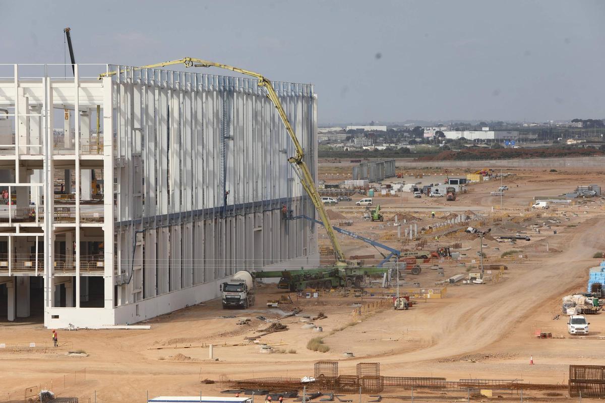 Imagen de archivo de la construcción de la gigafactoría.