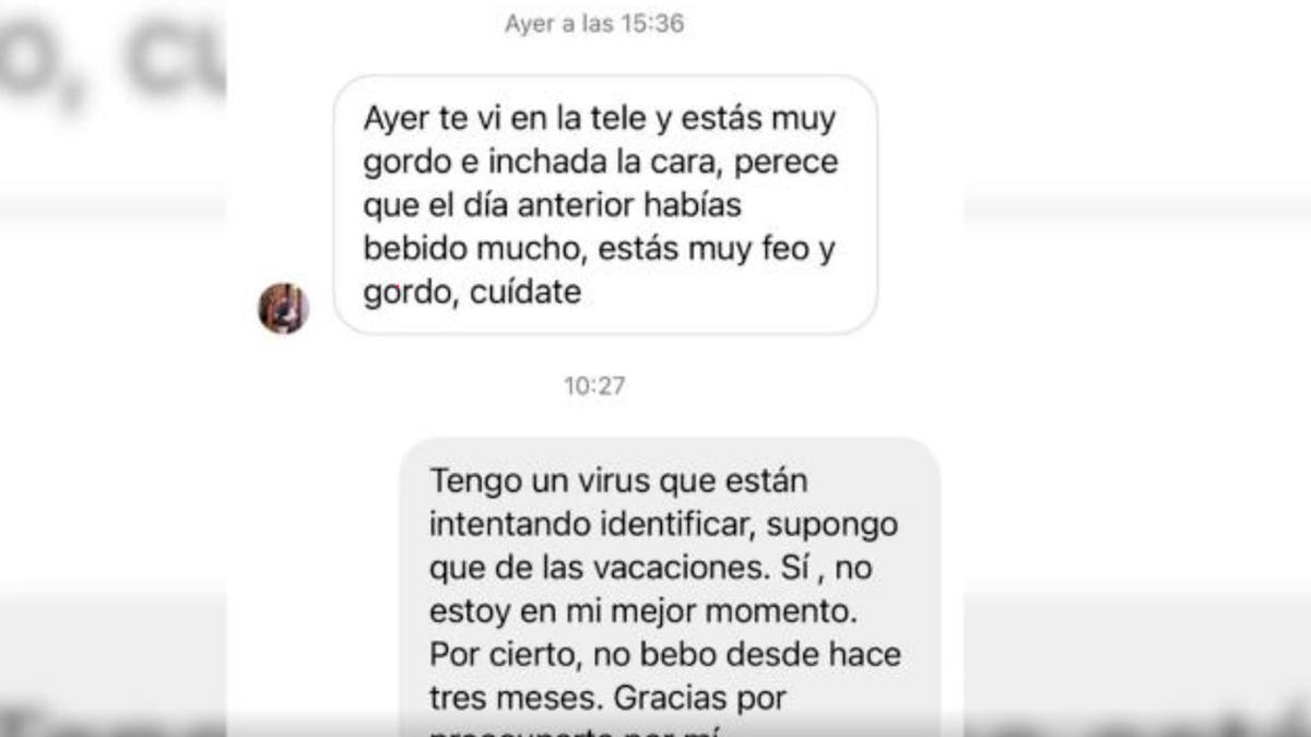 "Estás muy feo y muy gordo": Insultan a Jorge Javier en unos mensajes y el desvela la enfermedad que padece