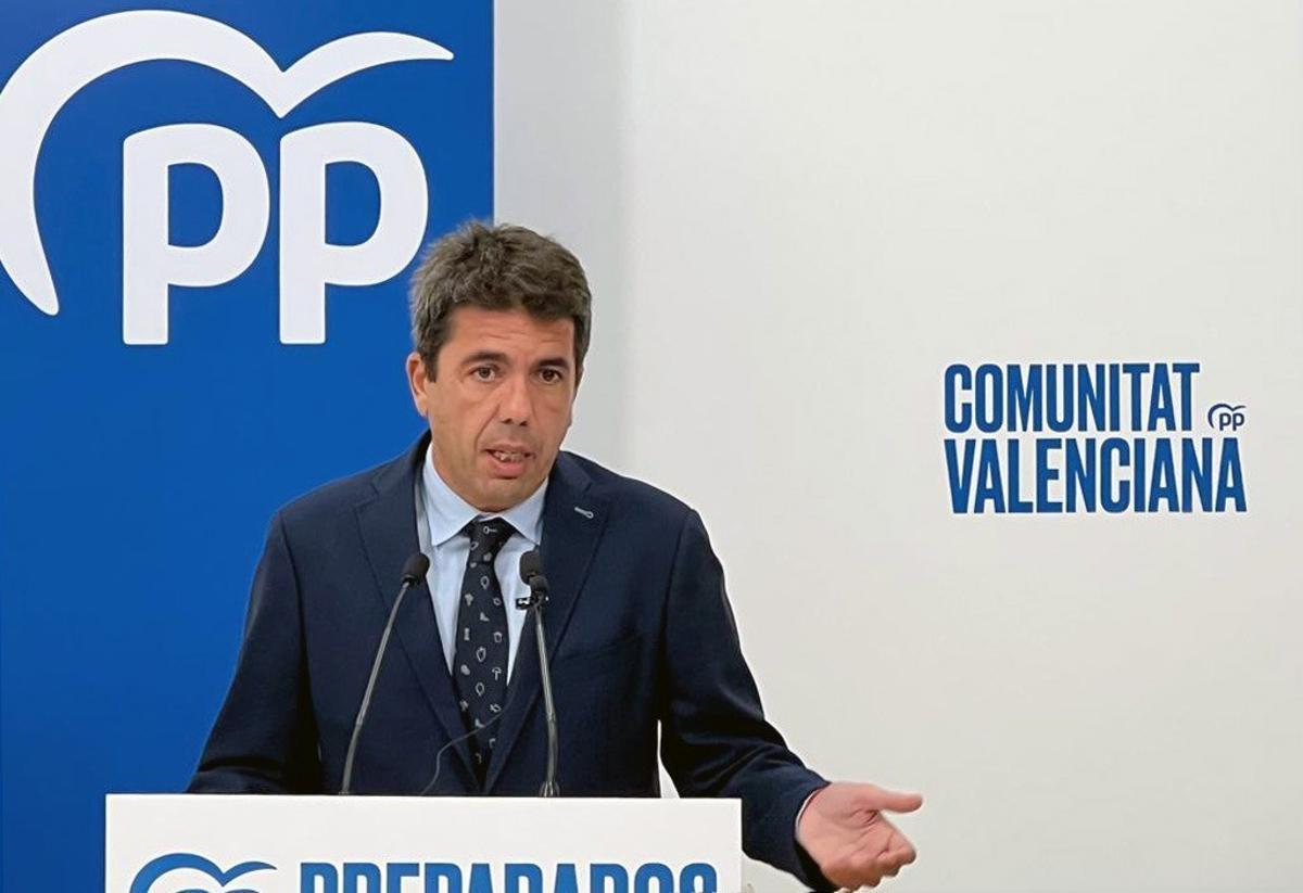 El presidente del PPCV, Carlos Mazón.