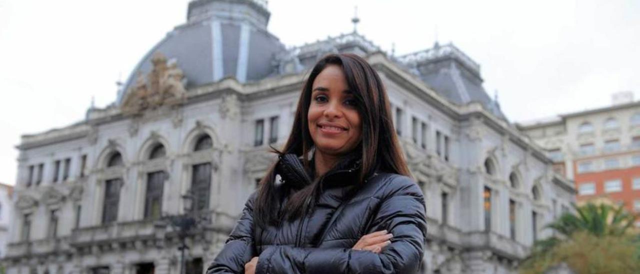 Claudia Franchesca de los Santos, en la plaza de la Escandalera.