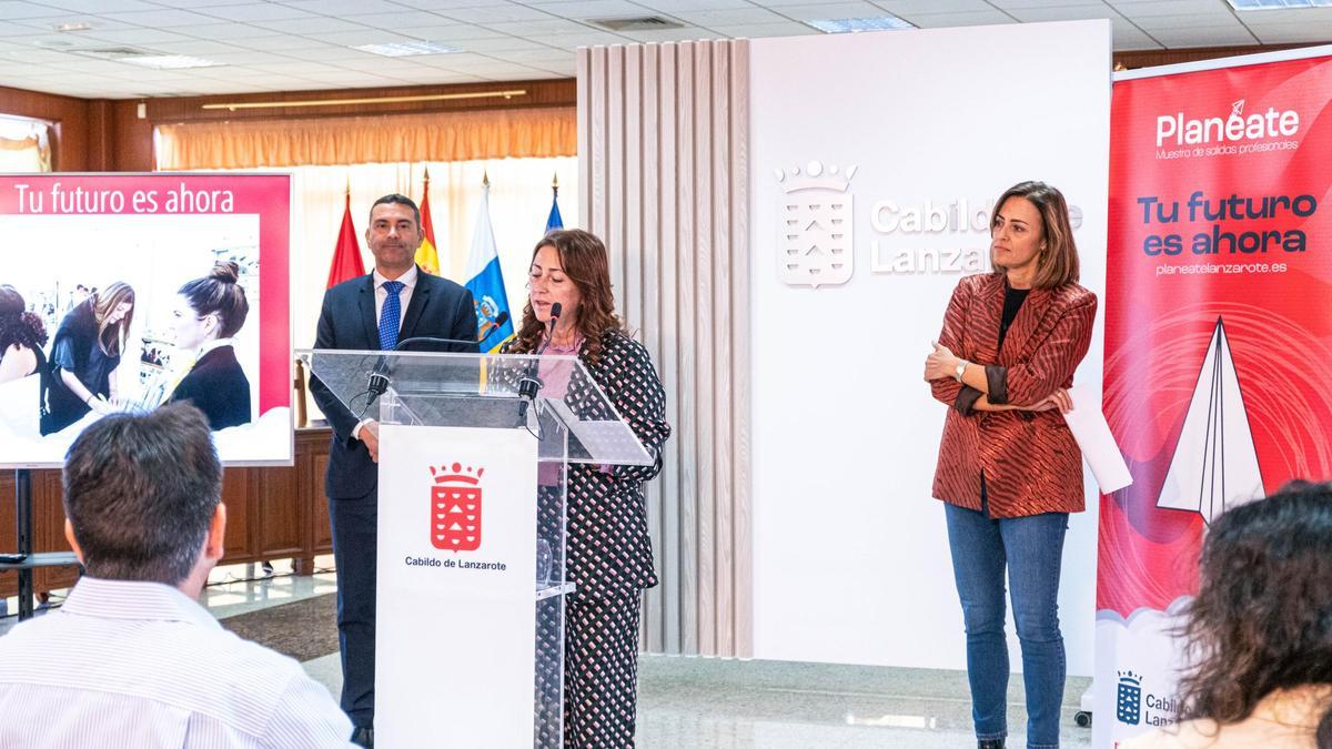 Presentación de la Muestra de Salidas Profesionales Planéate, este miércoles, en el Cabildo de Lanzarote.