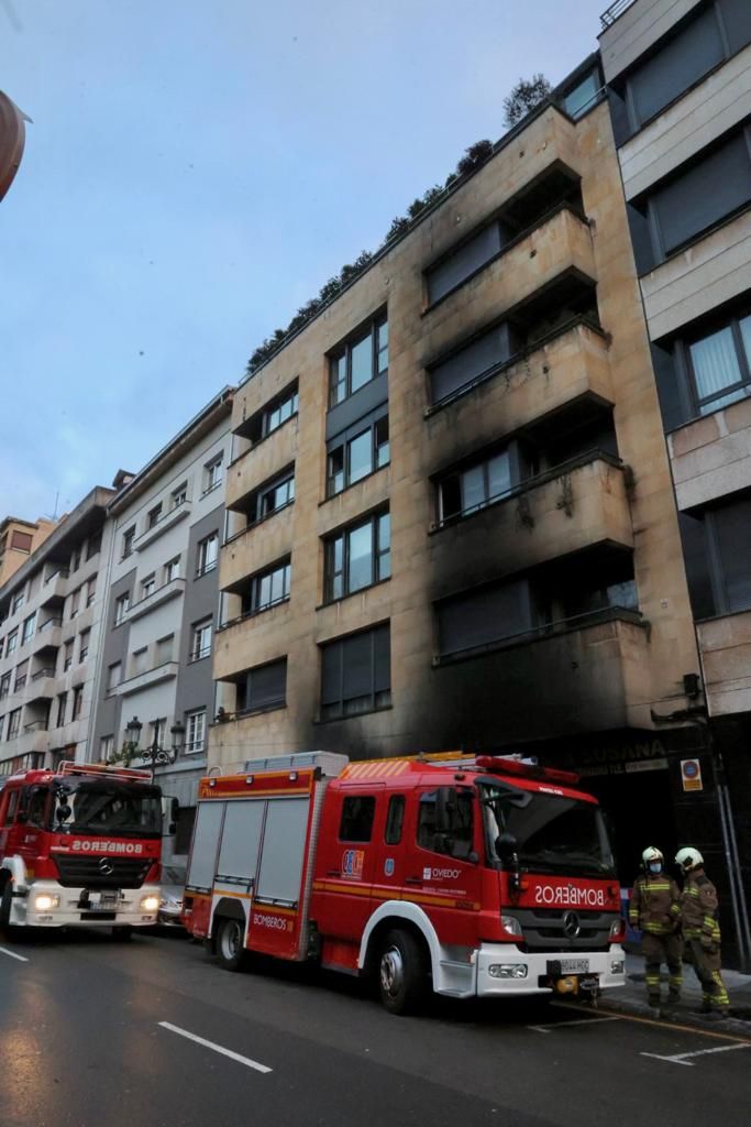 Incendio en Oviedo en la noche de Reyes