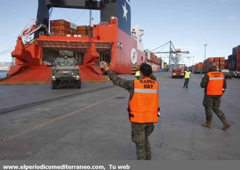 Desembarco vehículos del ejercito Afganistán-Castellón