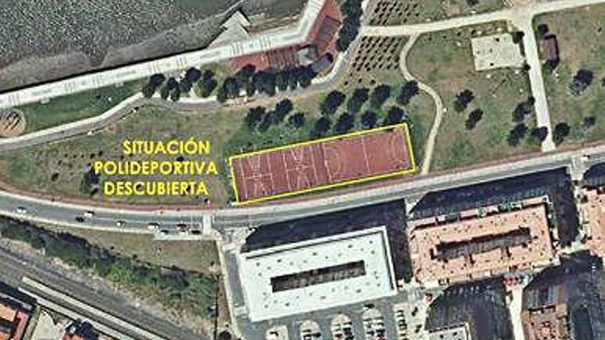 Ubicación de las pistas deportivas de O Burgo.