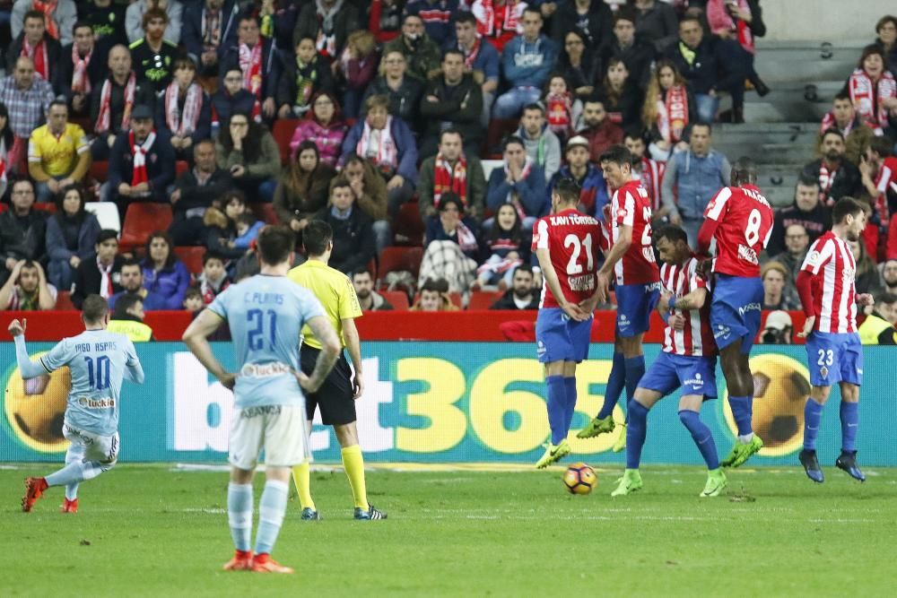 El partido entre el Sporting y el Celta, en imágenes