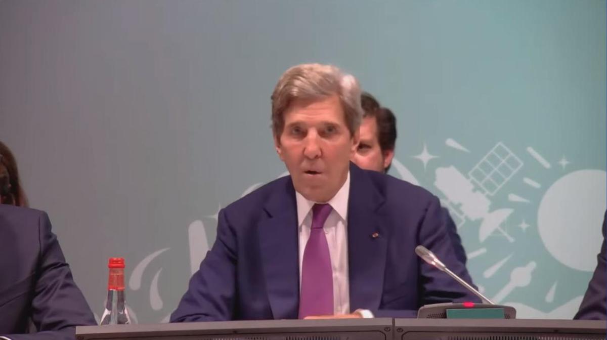 El envíado del Clima de la Casa Blanca, John Kerry, en su intervención en Dubái