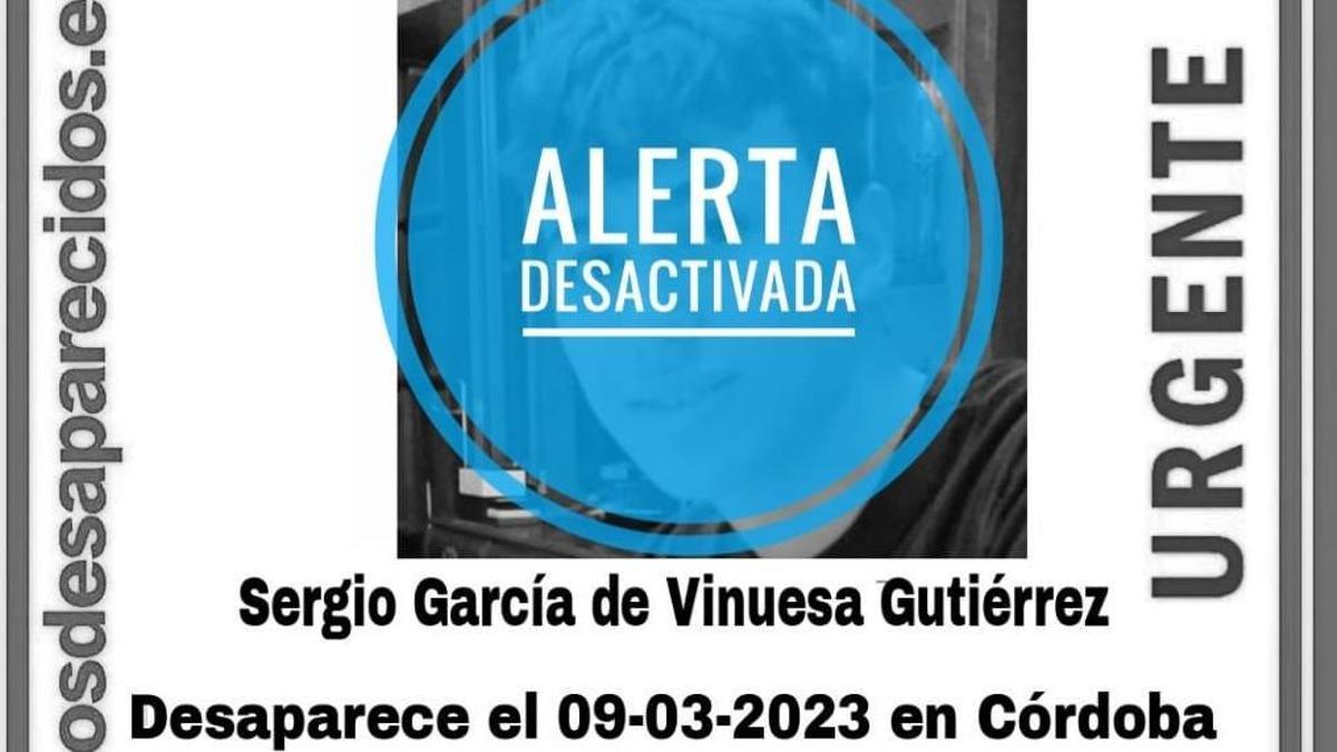 Desactivado el aviso de desaparición del joven de 16 años en Córdoba.
