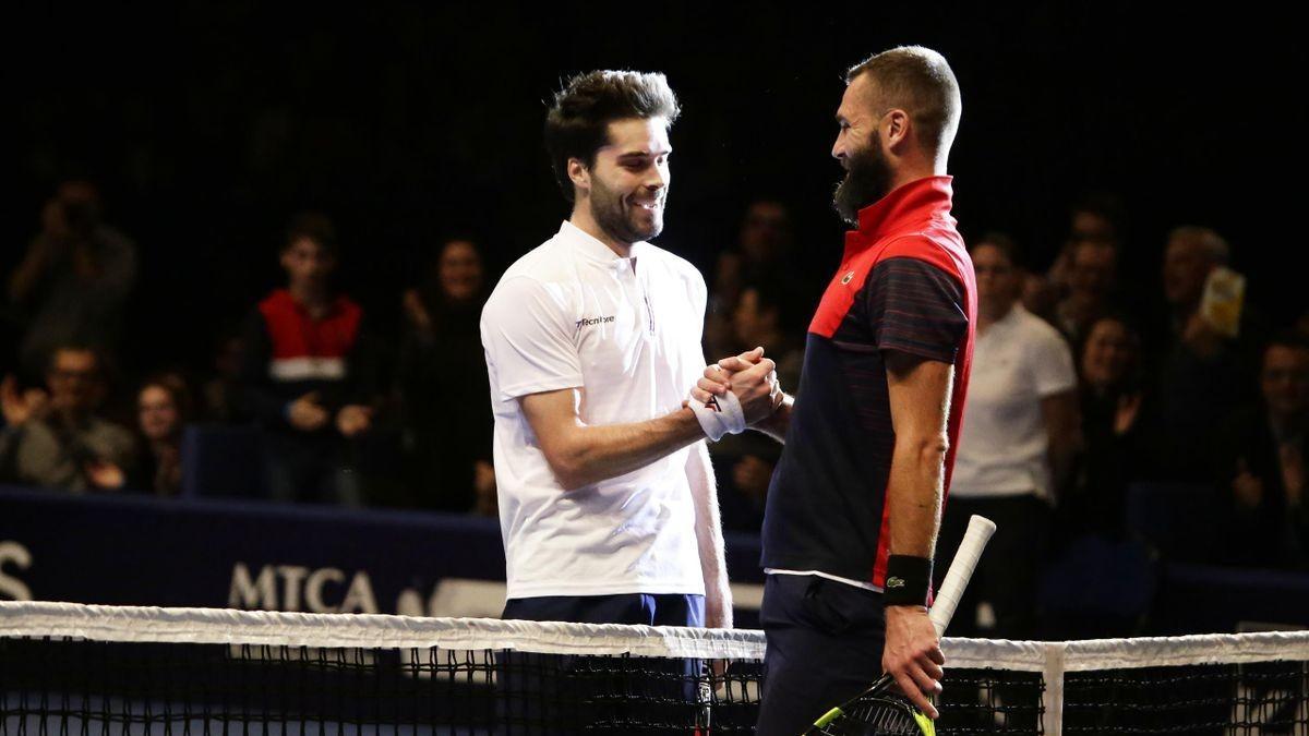 Jules Marie y Benoit Paire se saludan tras el partido