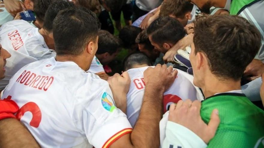 La selección española de fútbol en el último partido ante Suiza.