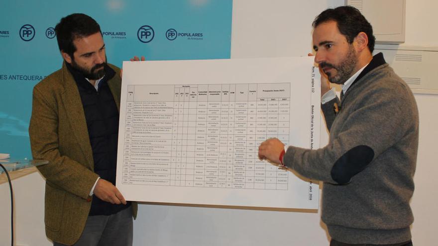 Jacobo Florido y José Ramón Carmona muestran BOJA con planificación trasvase agua comarca norte