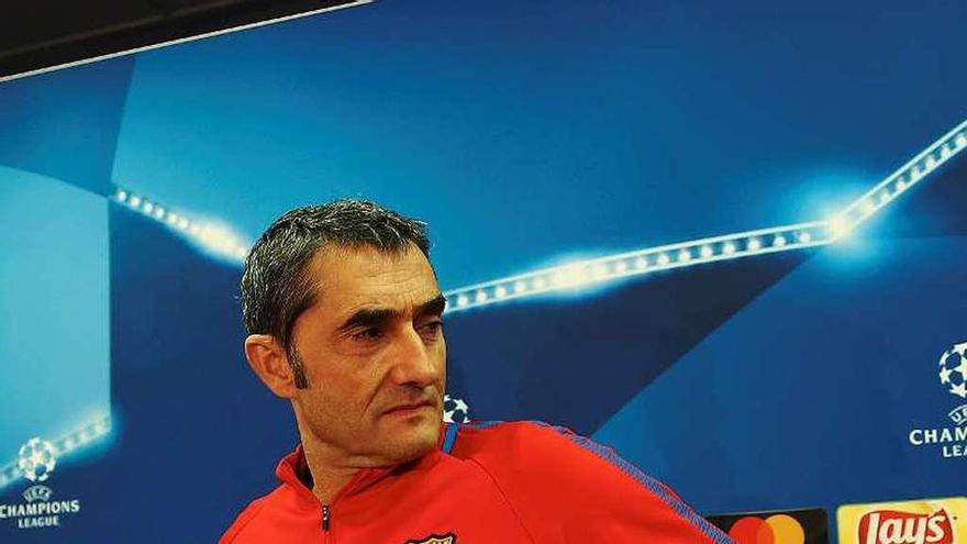 Ernesto Valverde, ayer en la rueda de prensa previa al partido.