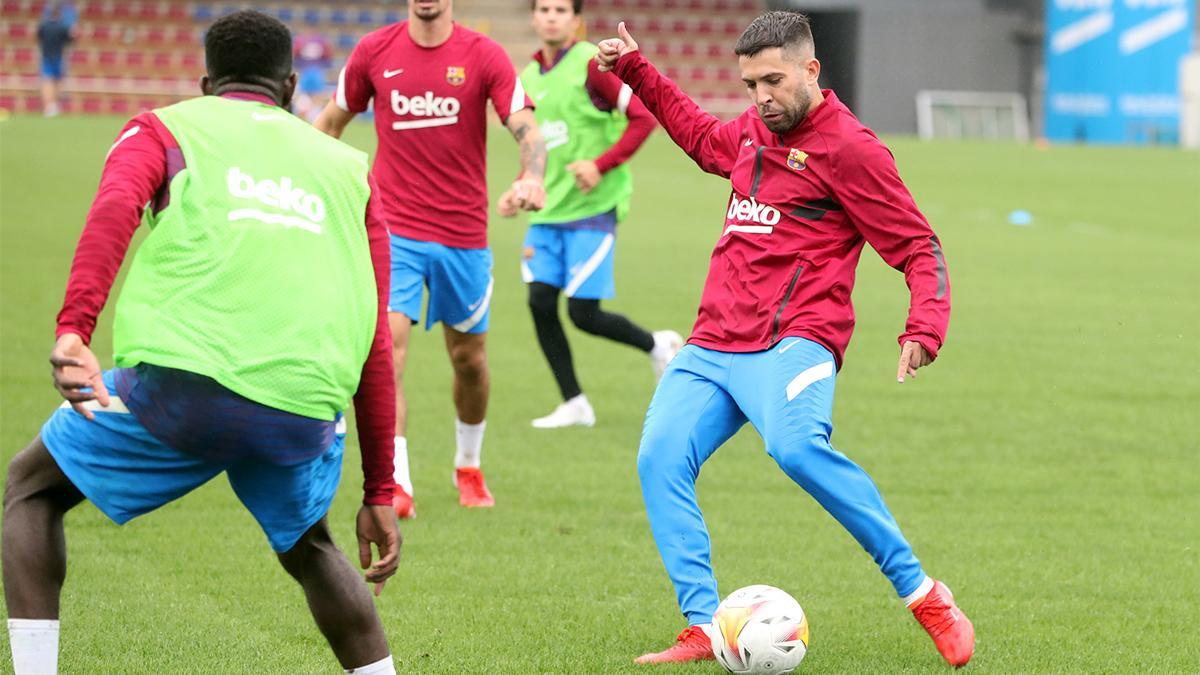 Jordi Alba, durante un entrenamiento