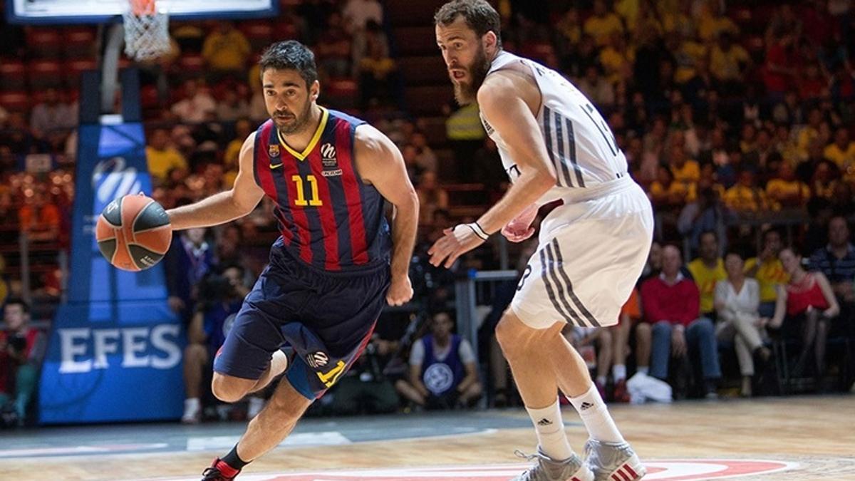 Navarro, frente a Sergio Rodríguez, en el partido de semifinales en 2014