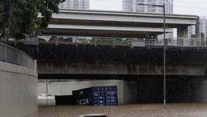 Lluvias torrenciales en Hong Kong.