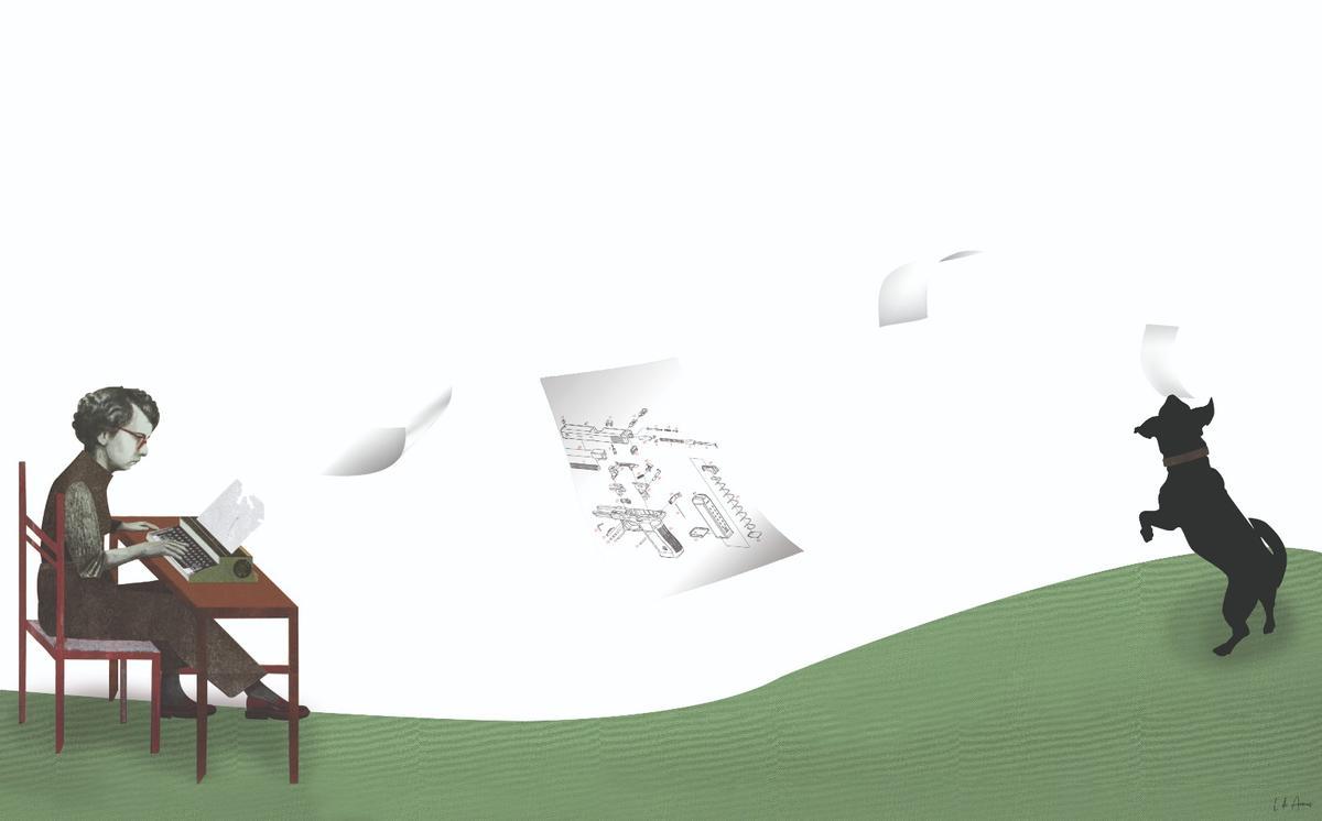 Ilustración con elementos de las novelas 'Los nombres prestados', 'La otra vida de Ned Blackbird' y 'Los días de mercurio' en homenaje a Alexis Ravelo.