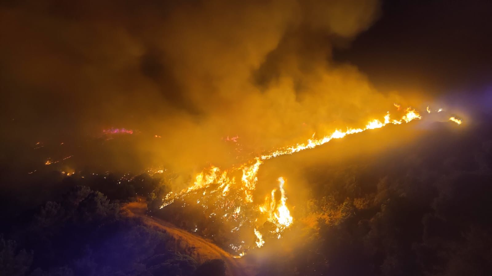 Incendio en Sierra Bermeja.