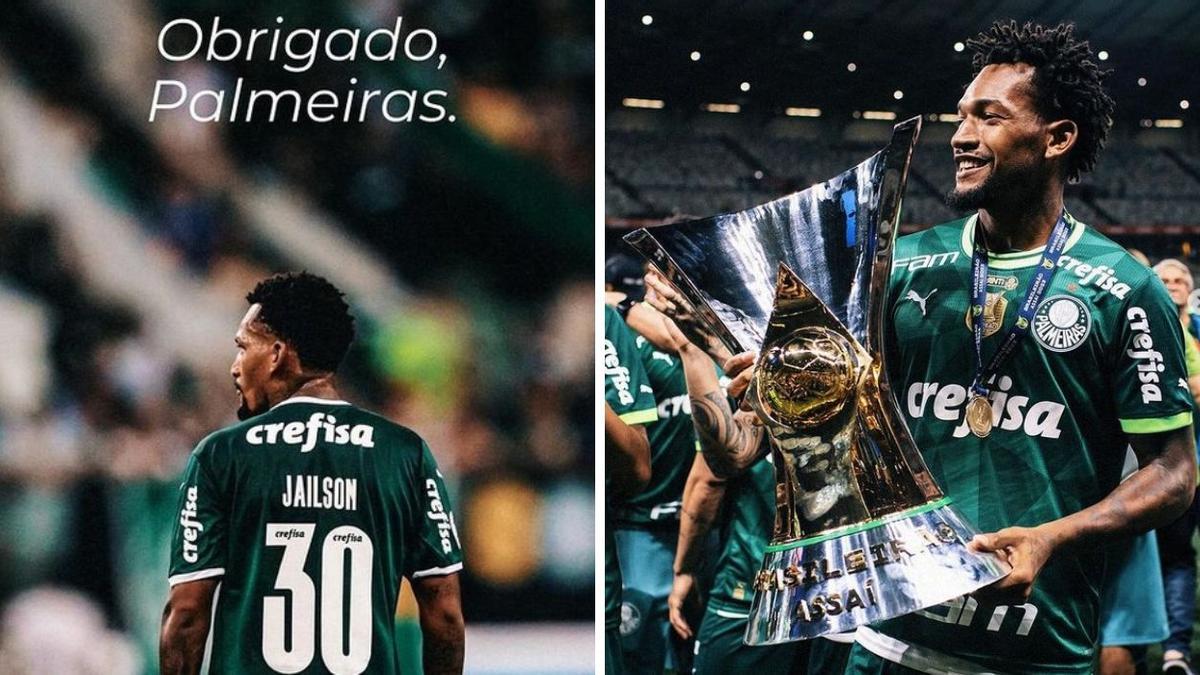Hace una semana, Jailson se despedía del Palmeiras. Días antes, celebraba la consecución del título de liga con el club.