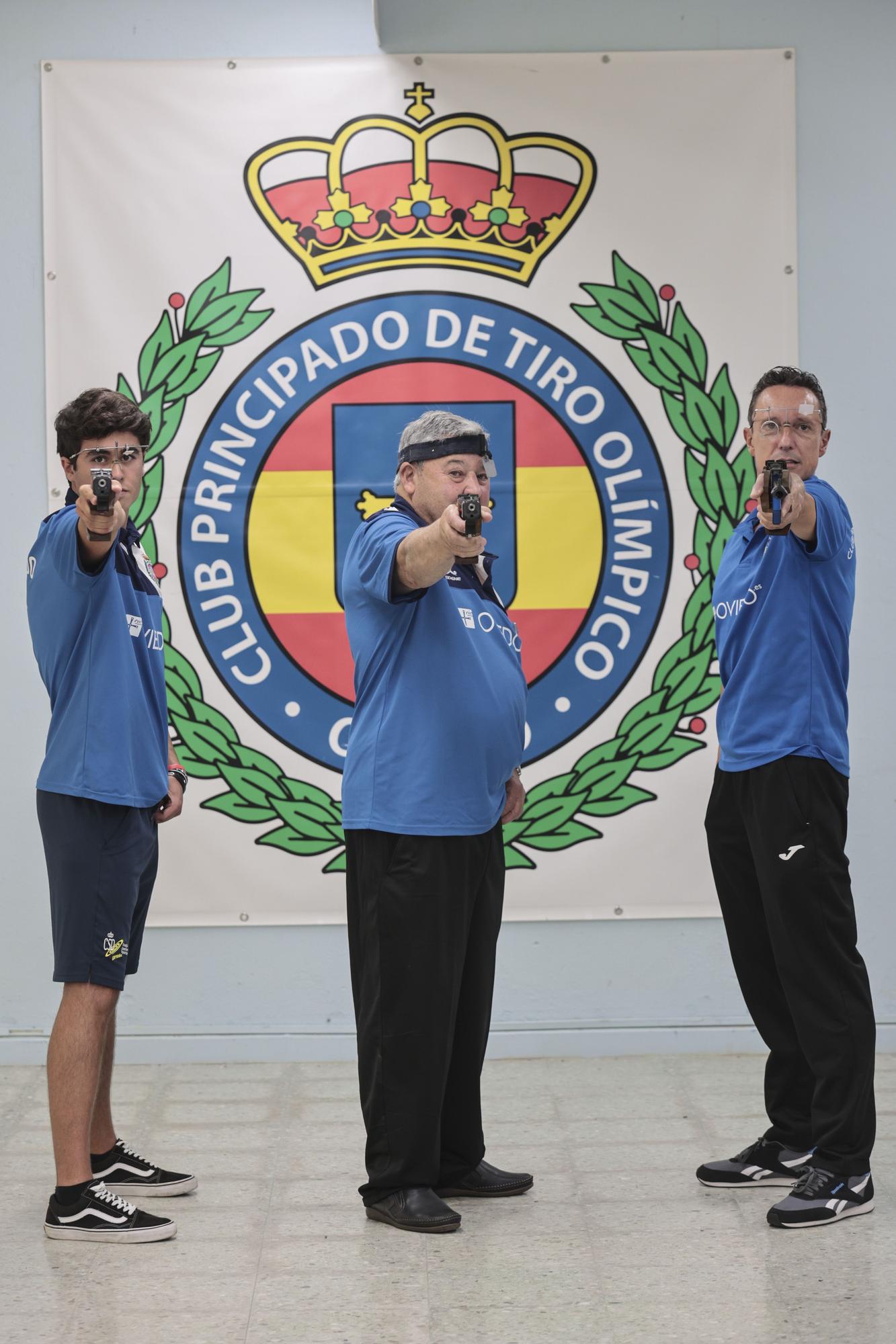 Tres miembros del Club Principado de Tiro Olímpico reflexionan sobre este deporte