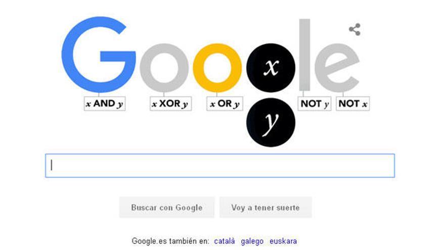 George Boole protagoniza el doodle de Google.