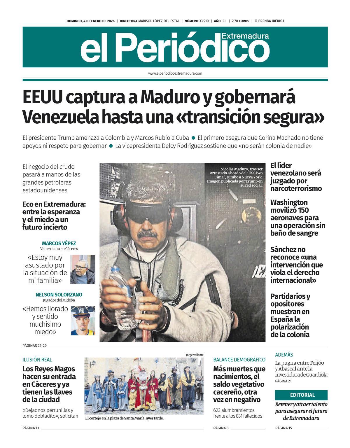 Consulta la portada correspondiente al día 4 de enero de 2026