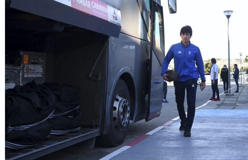 Salida hacia Pamplona del Real Zaragoza