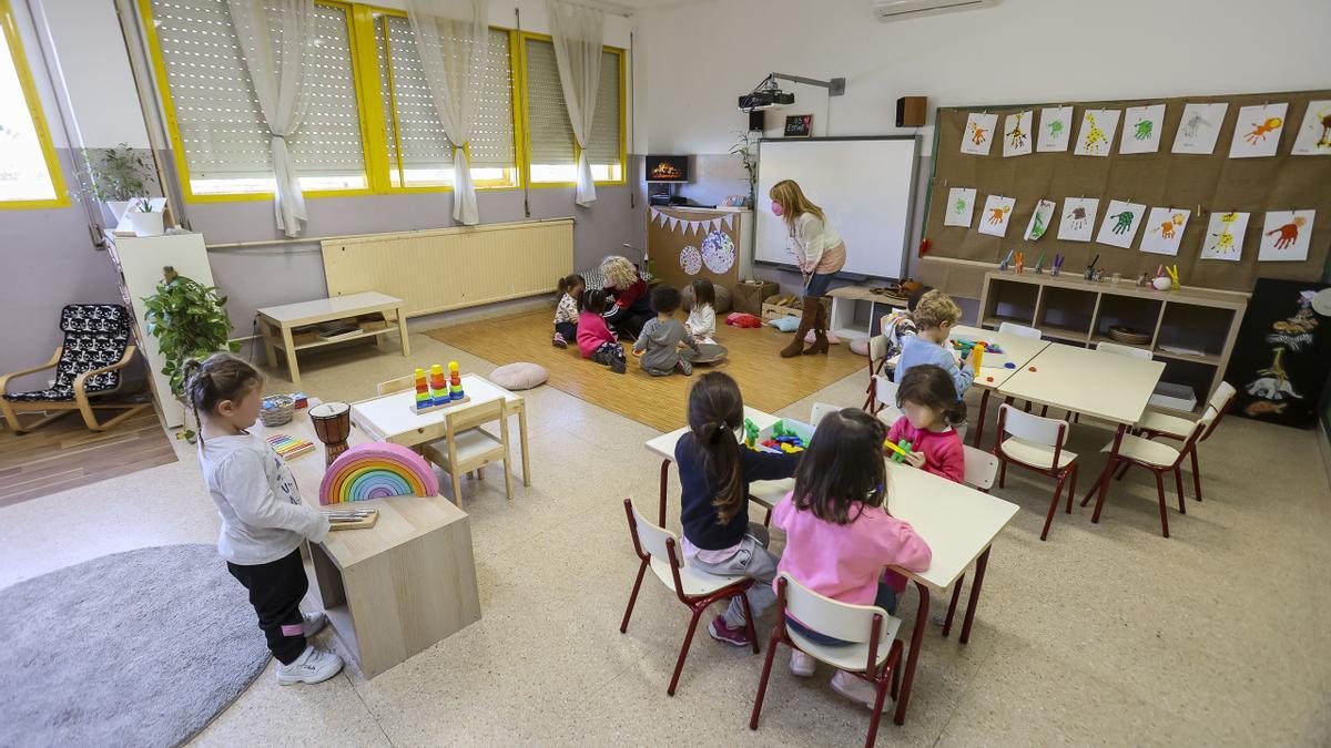 Alumnos en un aula de Infantil