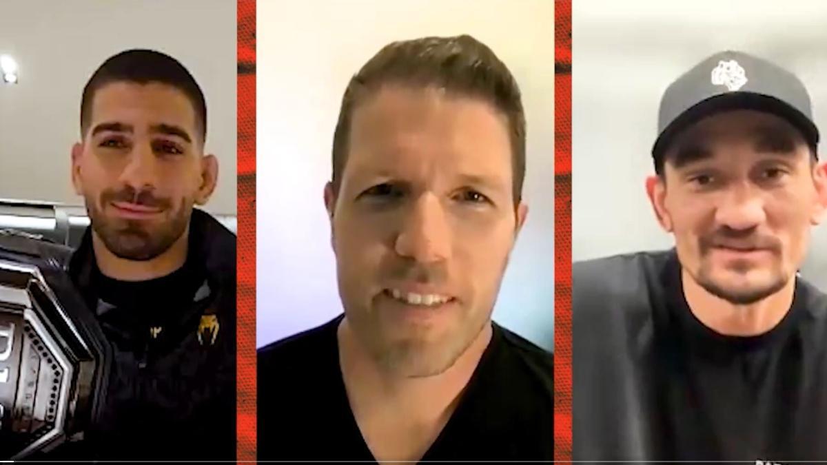 Topuria y Holloway intercambian palabras por primera vez en un 'cara a cara' celebrado en 'ESPN'