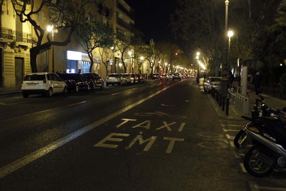 Polémica por el uso del carril bus de noche en València