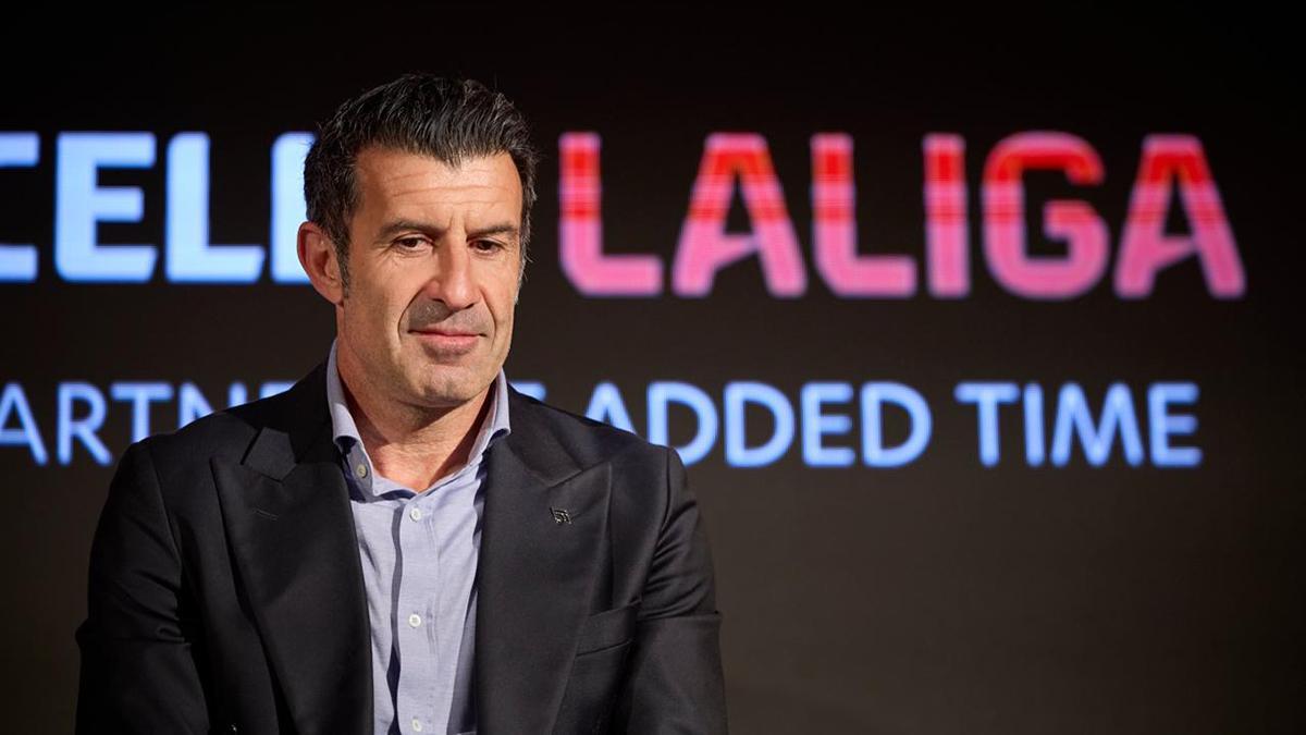 Luis Figo durante el evento de LaLiga y Duracell