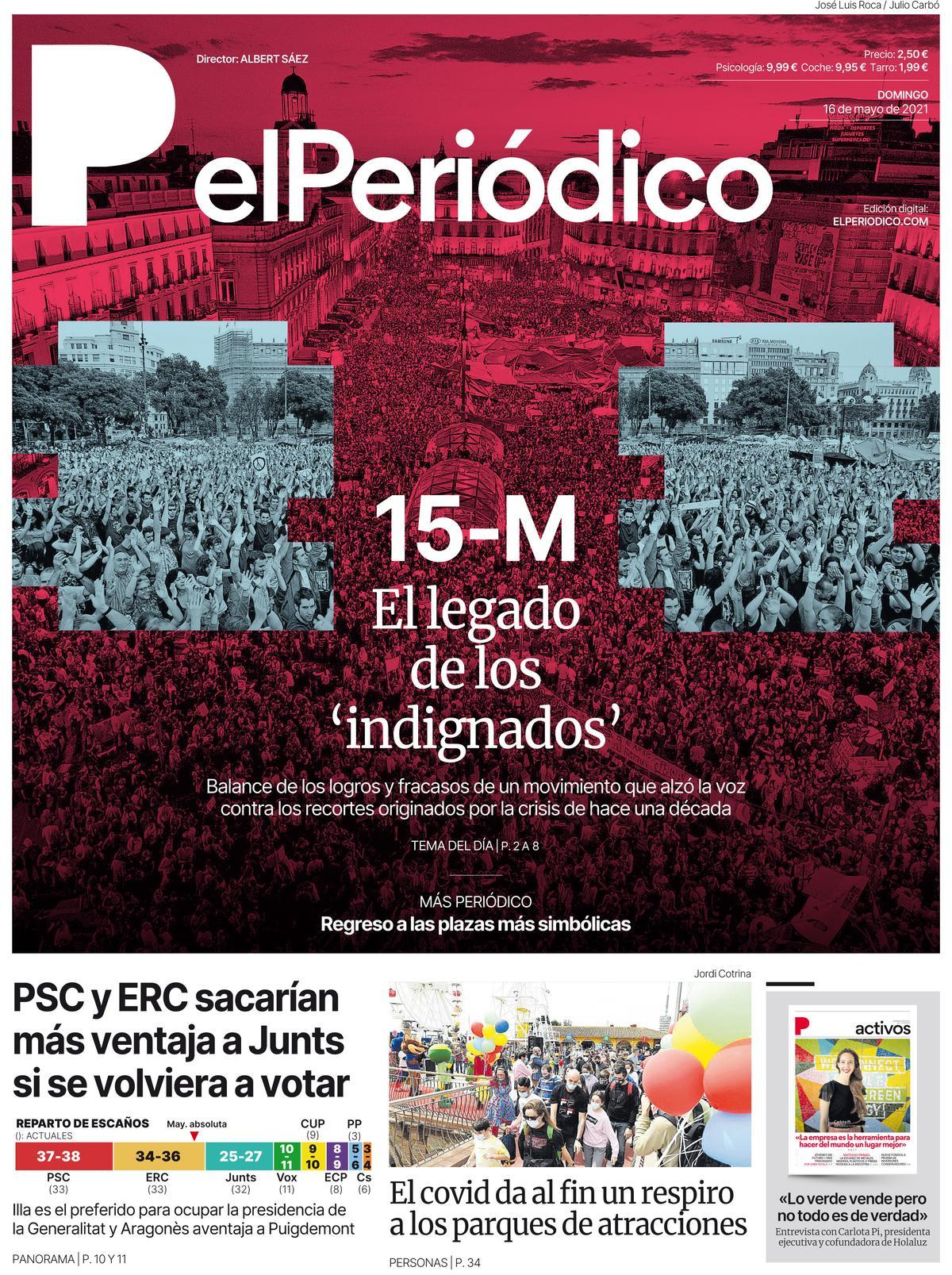 La portada d’EL PERIÓDICO del 16 de maig del 2021