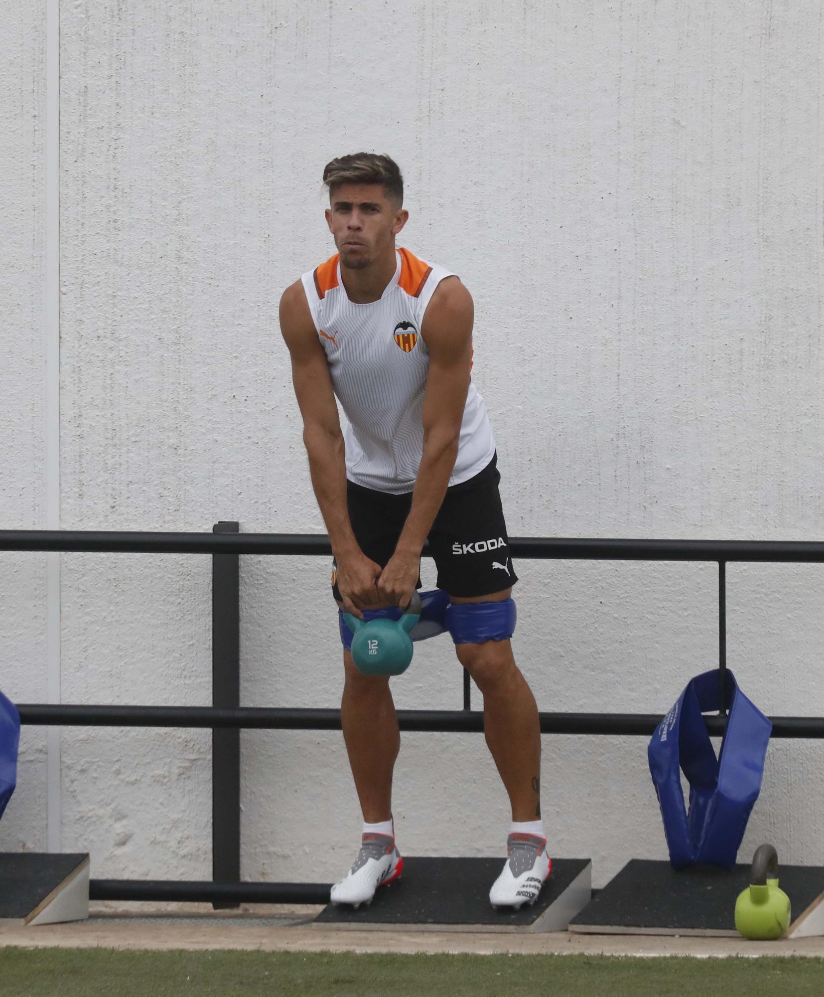 Entrenamiento del Valencia antes del encuentro frente al Mallorca