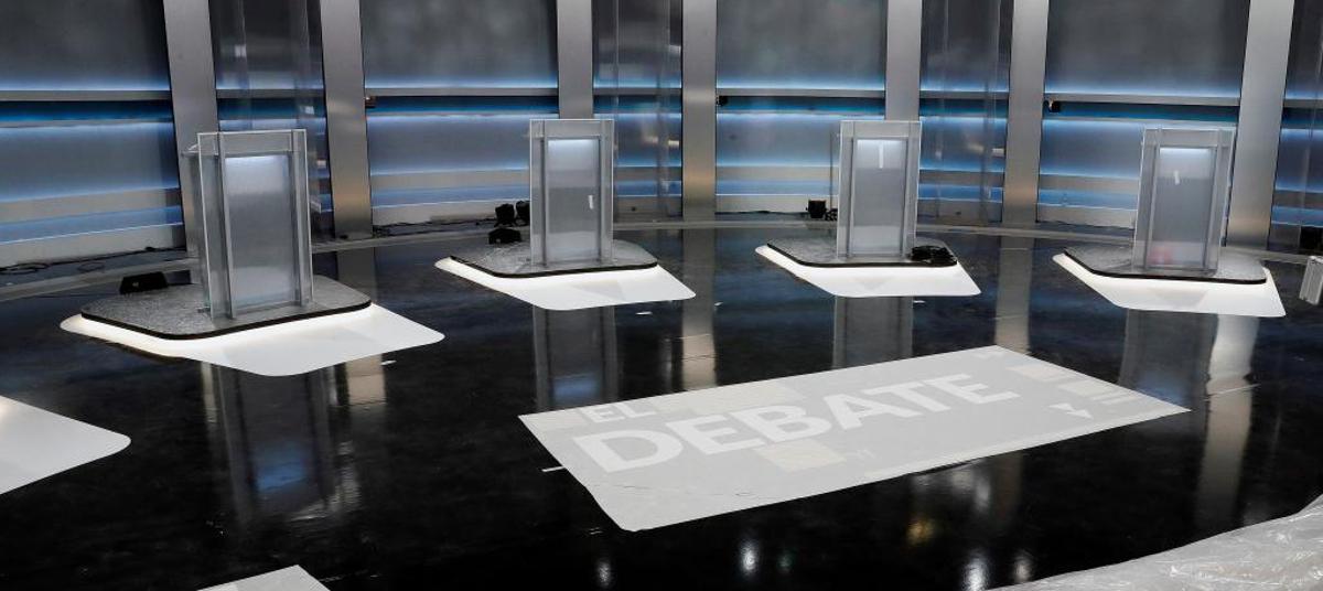 El escenario del debate electoral a cinco.