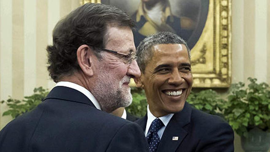 Rajoy, amb Obama a Washington el 2014.