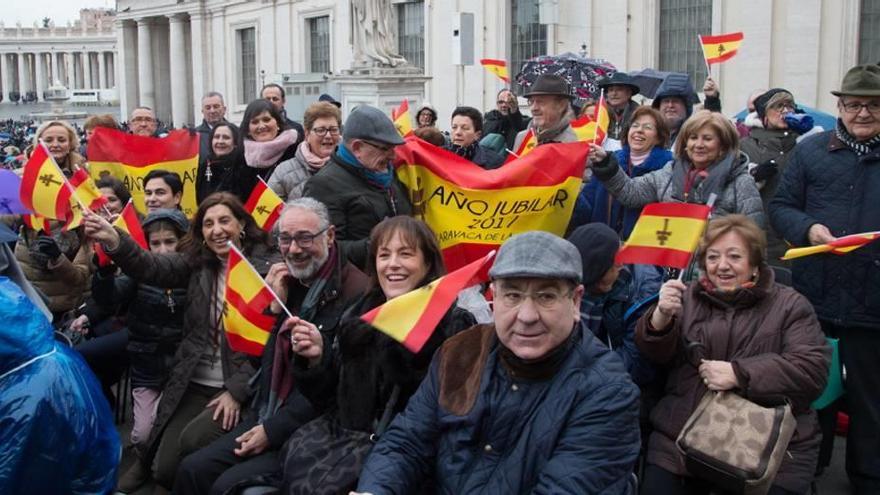 La delegación de Caravaca en la plaza de San Pedro.