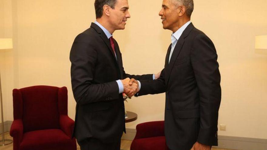 Pedro Sánchez se reúne con Obama en Madrid