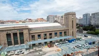 Así avanzan las obras de las nuevas marquesinas de la intermodal de A Coruña