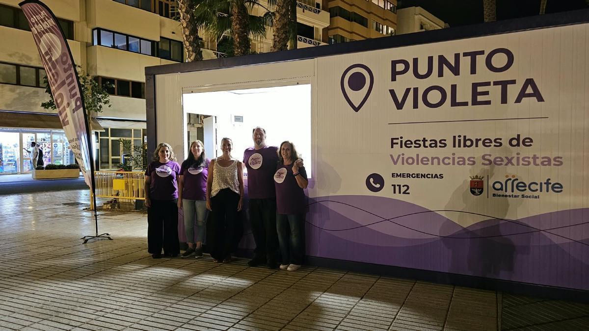 Punto violeta en las fiestas de San Ginés en Arrecife