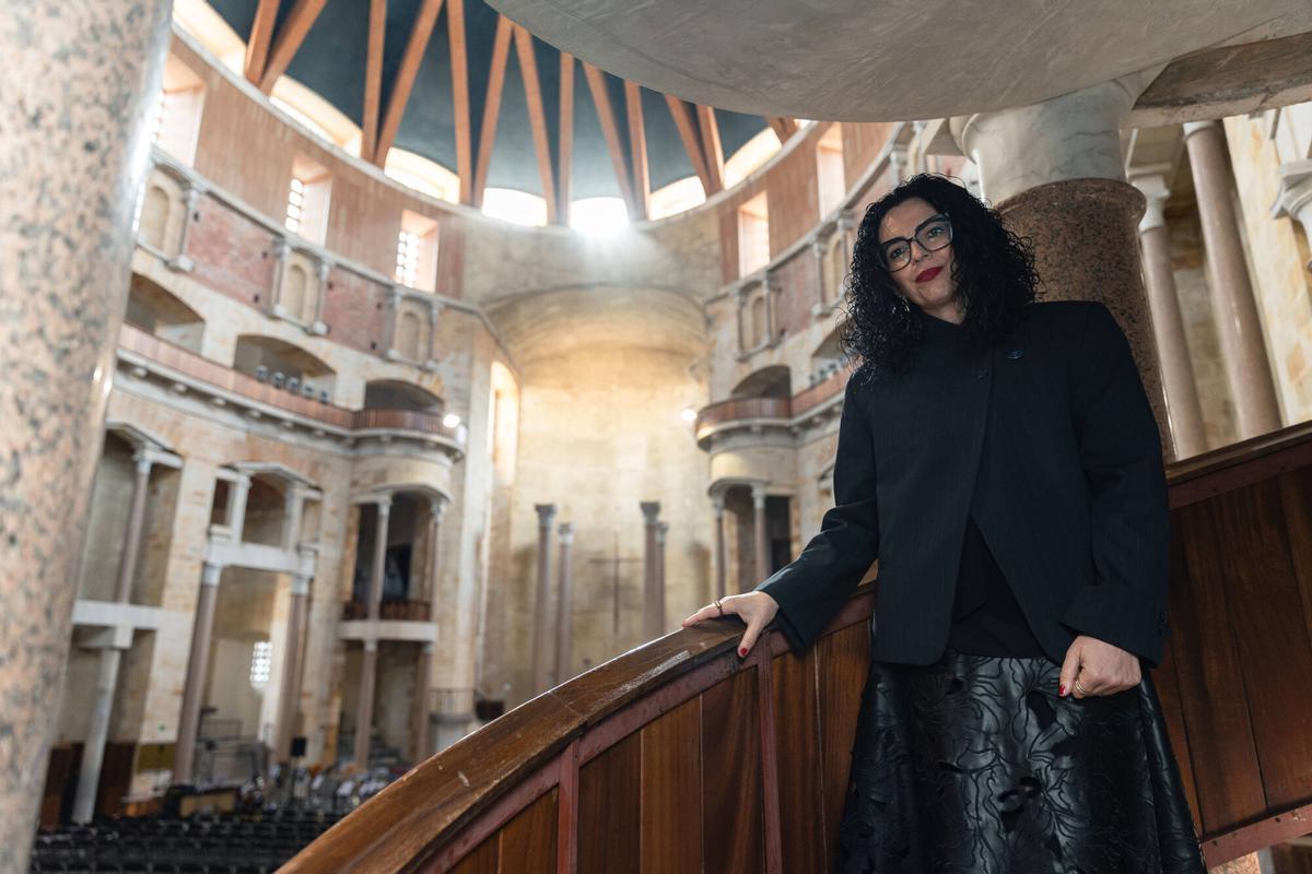 Vanessa Gutiérrez en la capilla de la Laboral
