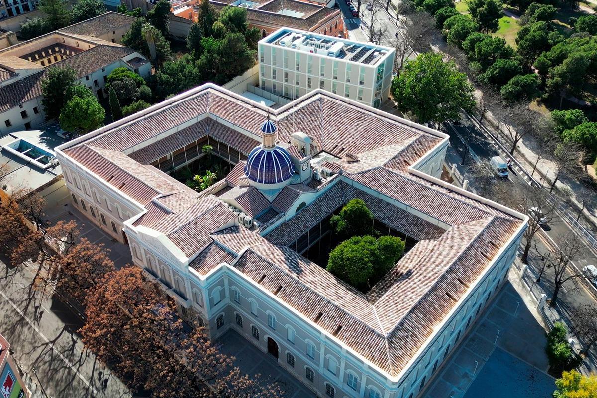 Vista aérea del campus Turia de la Universidad Europea de Valencia.