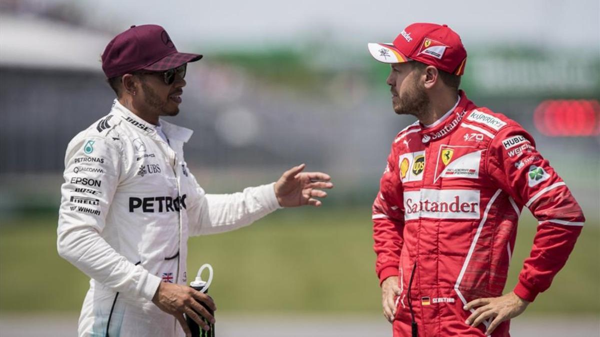 Hamilton, dialogando con Vettel en Montreal